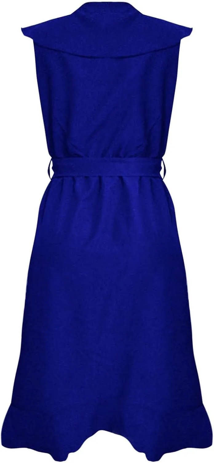 2025 Summer Dresses Women Wrap Midi Dress Casual Boho Deep Vneck Short Sleeve Ruffle Hem Split Beach Flowy Long Skirt