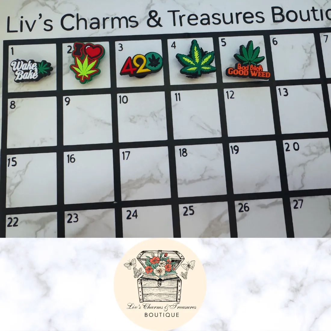 420 Cannabis 5 Pack Shoe Charms