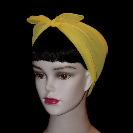 50's Style Retro Neck & Hair Scarf - Golden Yellow