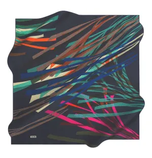Aker Silk Cotton Patterned Square Scarf #7766-422