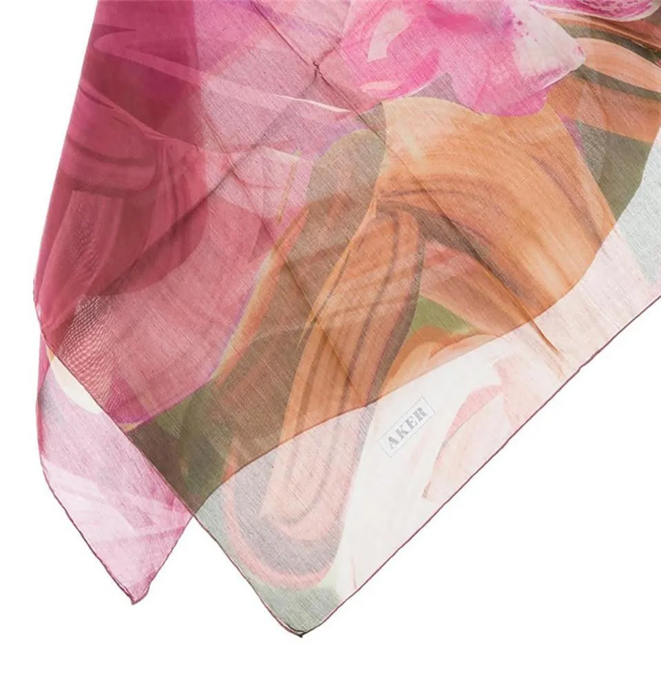 Aker Silk Cotton Square Hijab Scarf  7341-491