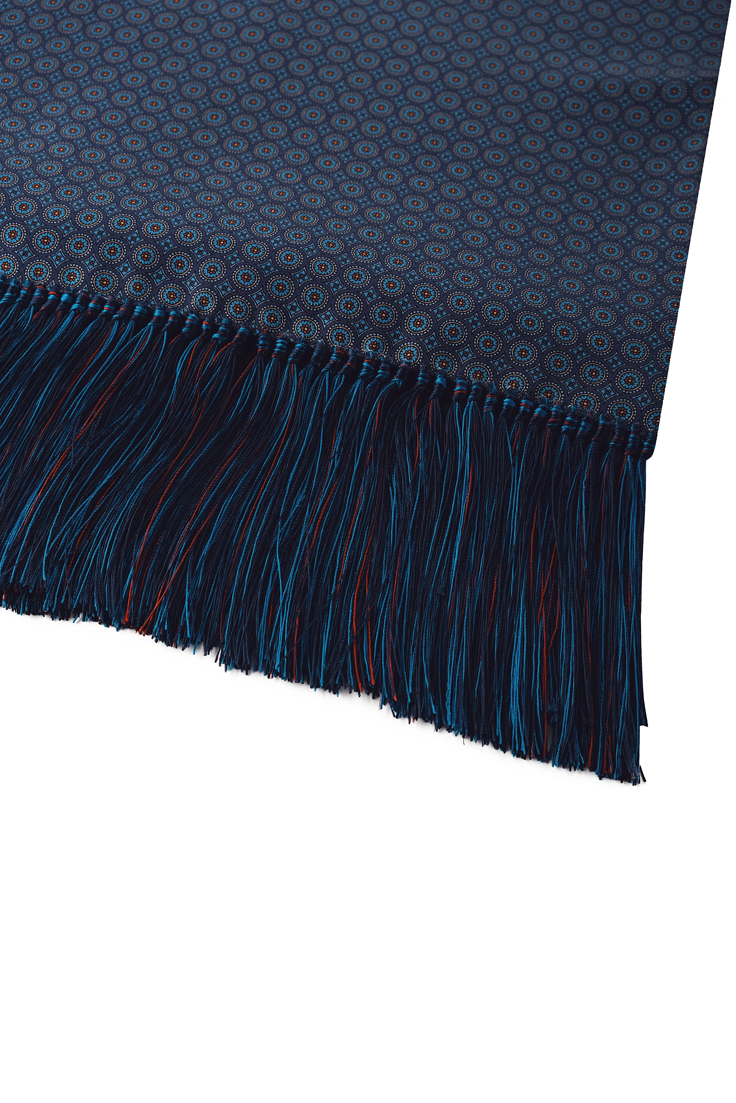 Ancient Madder Silk Scarf - Navy/Blue/Orange