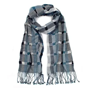 Angelina Scarf in Steel Blue & Gray