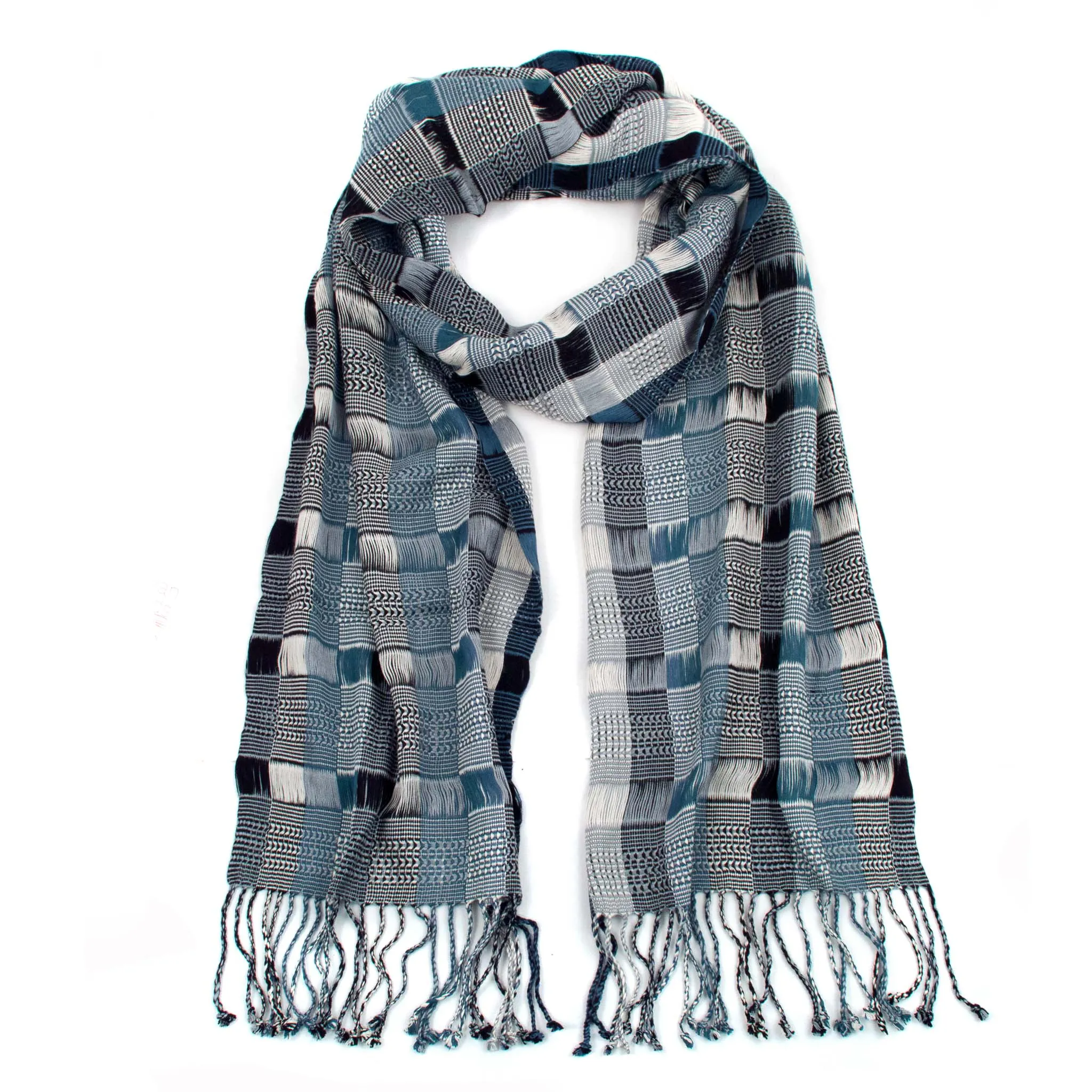 Angelina Scarf in Steel Blue & Gray