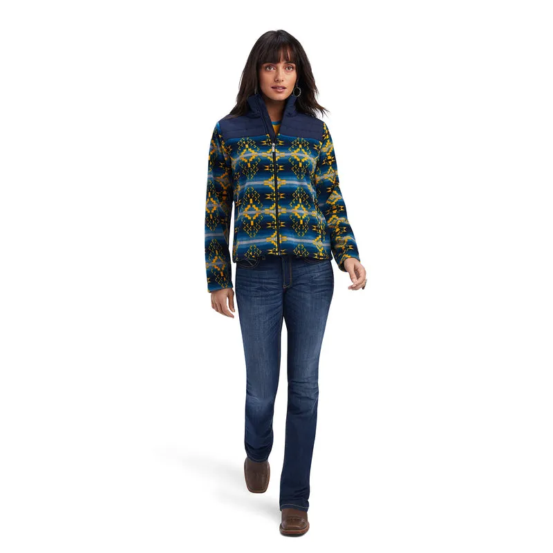 Ariat Women's Prescott Fleece Jacket Navy Sonoran Print, Navy