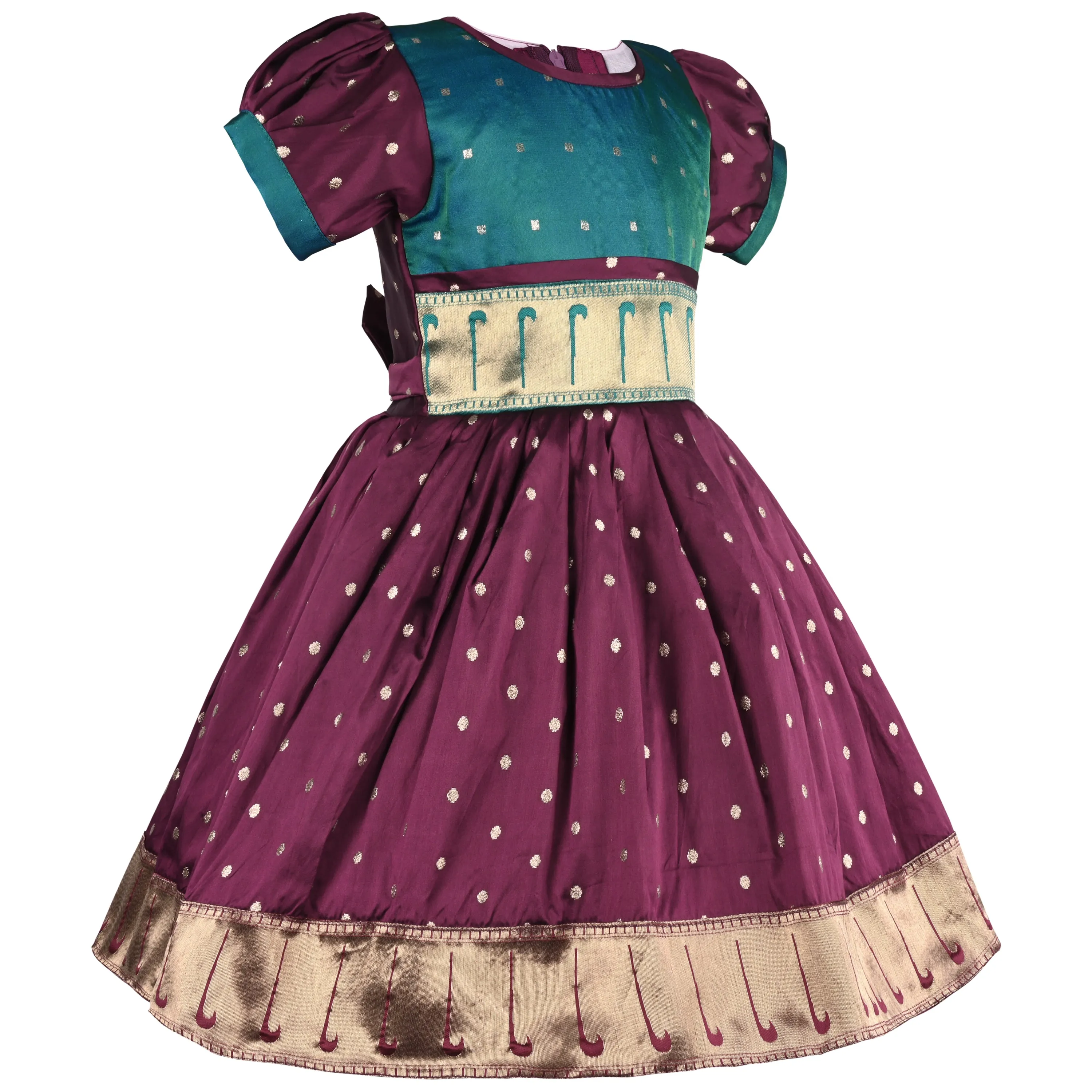 Baby Girls Elegant Silk Fabric/Knee Length Festive/Wedding