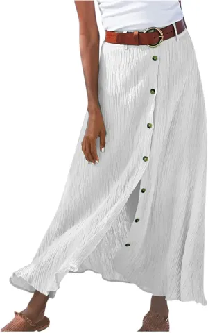 Beach Skirts for Women Lightweight Flowy Maxi Skirt Summer Casual Bohemian Holiday Skirts Trendy Resort Wear