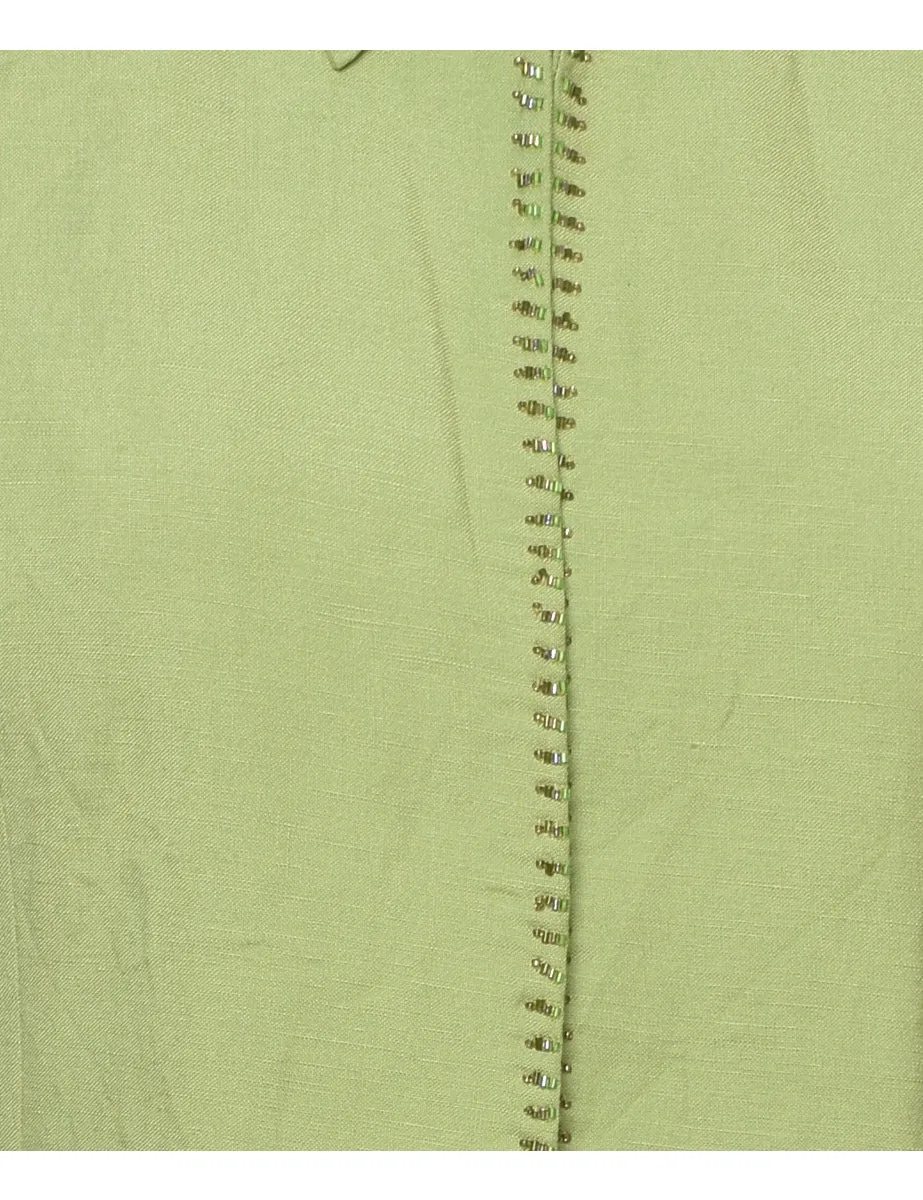 Beaded Light Green Jacket - M