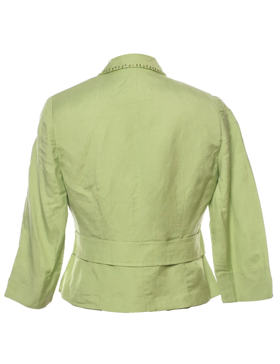Beaded Light Green Jacket - M