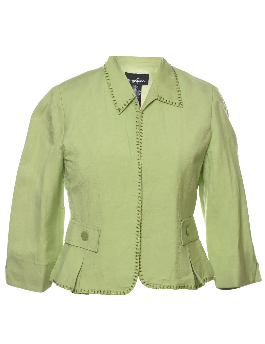 Beaded Light Green Jacket - M