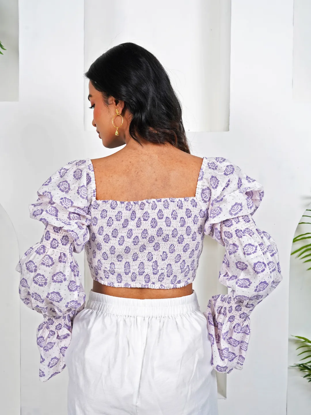 Belle White Cotton Silk Chanderi Top