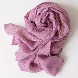 Beni Orchid Block Printed Scarf-Graymarket Design