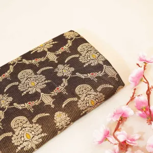 Black Mina Jaal Dupian Silk Tissue YF-24393