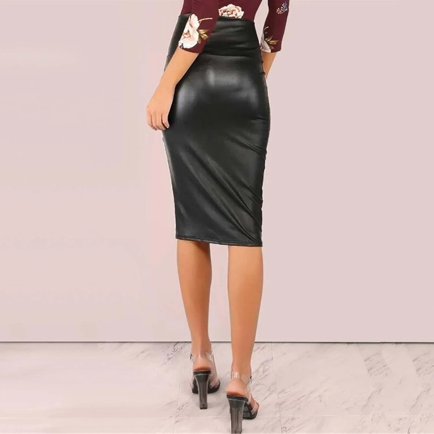 Bodycon Skirts for Women High Waisted Stretch Skirts Plus Size Wrap Skirt Keen Length Midi Skirts Sexy Outfits