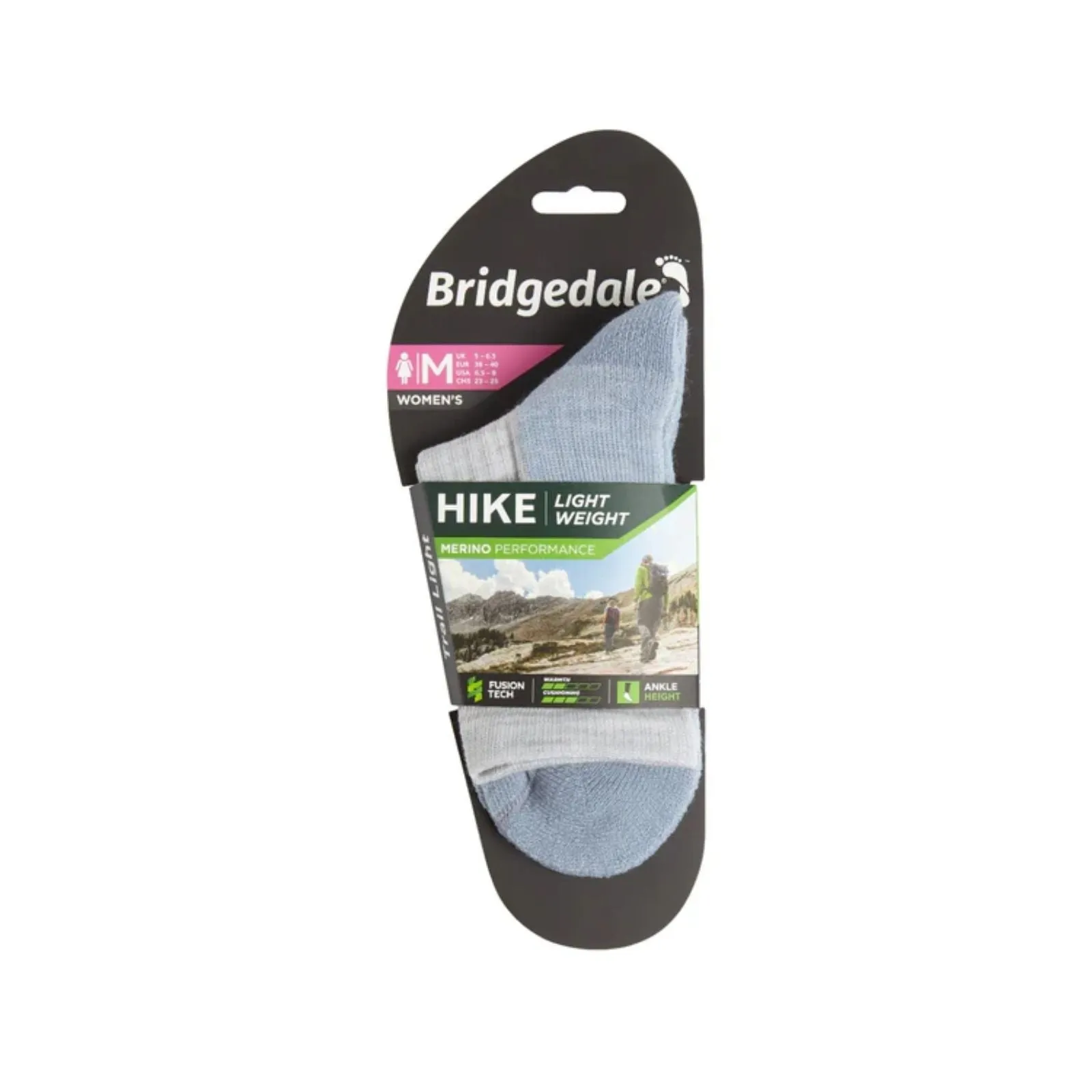 Bridgedale Womens Hike Lightweight Merino Performance 3/4 Crew Original Socks