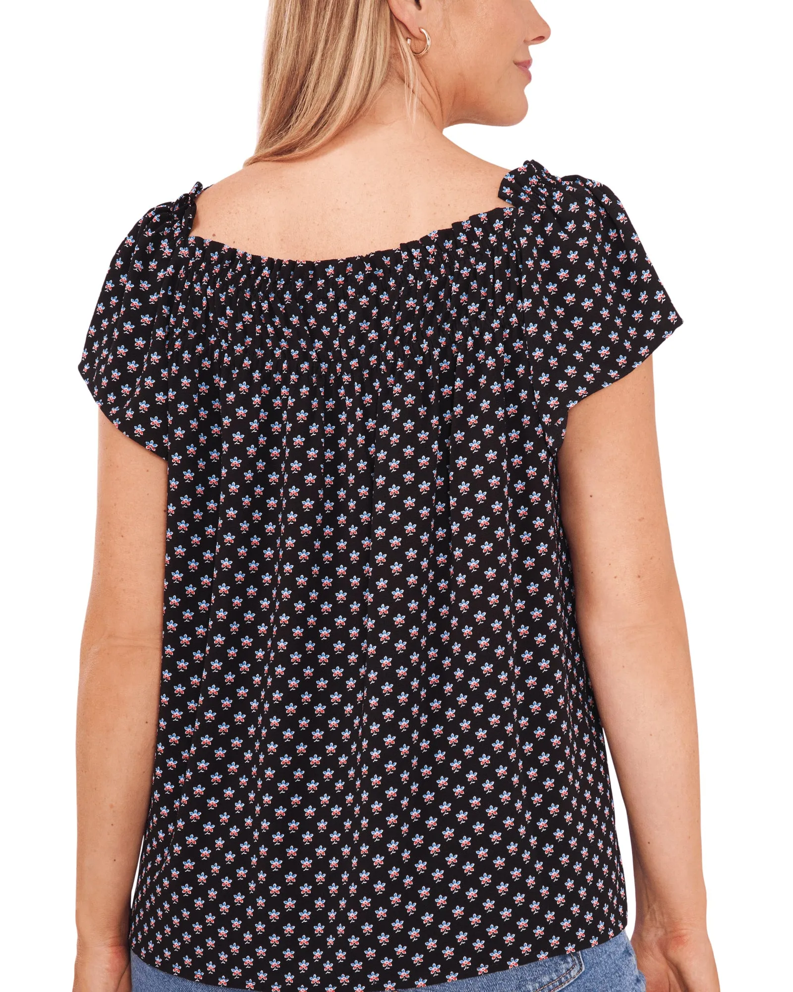 Carrie Square Neck Blouse | RICH BLACK