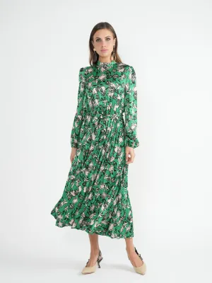 Coco Satin Printed Accordion Dress