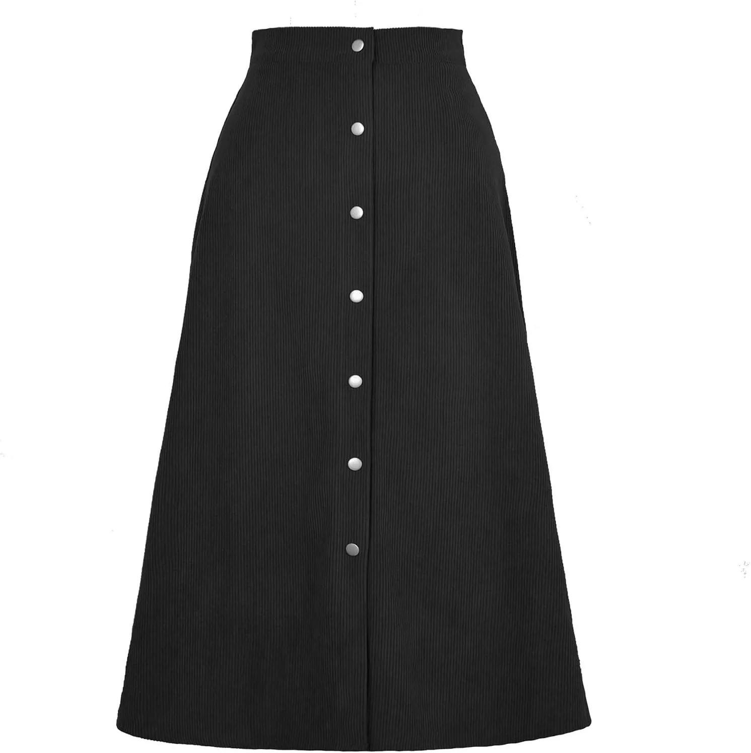 Corduroy Skirt Women High Waisted Suede Skirts Button Down A Line Midi Skirt Fall Winter Business Casual Long Skirts