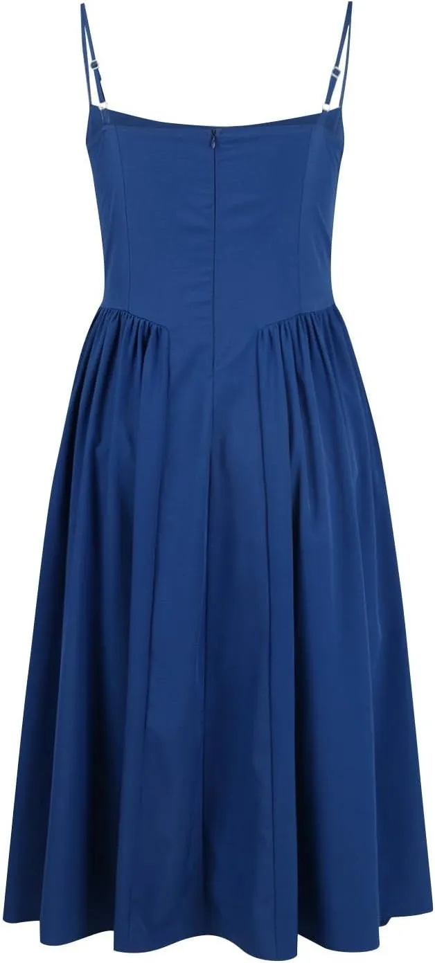 Corset Dress for Women Spaghetti Strap Bustier Pleated Hem Low Cut Midi Party Dresses 2025 Prom Dress with Pockets