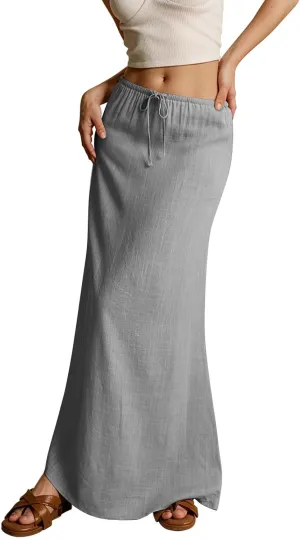 COTECRAM 2025 Women Long Skirt Summer Flowy Casual Lightweight Elegant Cocktail Party Wedding Flared A-Line Maxi Skirts