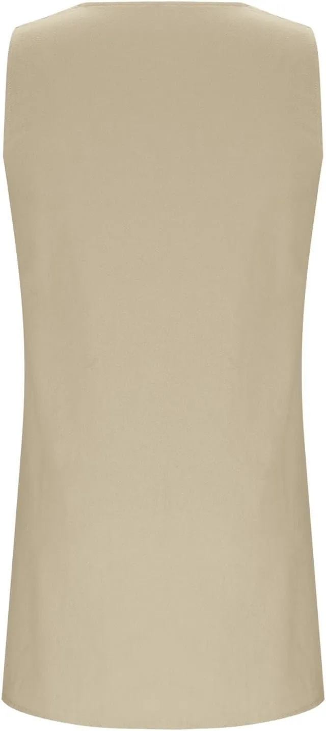 Cotton Linen Tank Dress for Women Sleeveless V Neck Beach Tshirt Sundress 2025 Summer Solid Lightweight Mini Dresses
