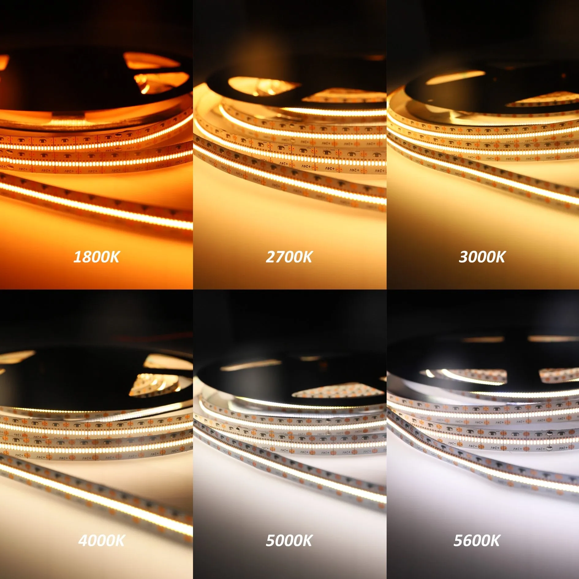 CRI-MAX CRI 95  High Brightness LED Flexible Strip 1800K 2700K 3000K  - 700 LEDs/m - 5m/Reel