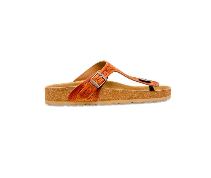 Crockler Western Hand-Tooled Sandals