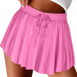 DDAPJ pyju Golf Skirts for Women Pleated Tennis Skirt Drawstring High Waisted Skort Inner Shorts Casual Athletic Mini Skirts