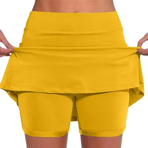 DDAPJ pyju Skorts for Women Plus Size High Waist Yoga Shorts Dressy Casual Athletic Tennis Mini Skater Skirt Basic Skort