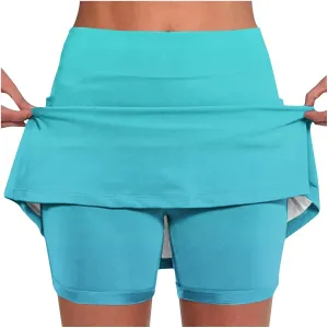 DDAPJ pyju Women's Plus Size Tennis Skirt Golf Skorts for Woman Trendy Gradient Color High Waisted Workout Skirts with Shorts