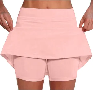 DDAPJ pyju Womens Tennis Skirt with Pockets Shorts Plus Size High Waisted Athletic Skorts Skirts for Golf Running Workout
