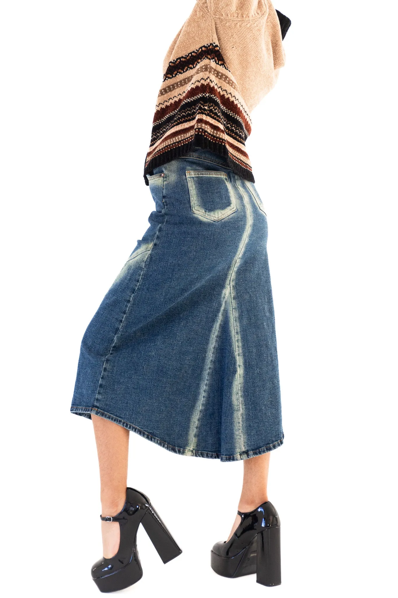 DEADSTOCK 00's BISOU BISOU DENIM MAXI SKIRT