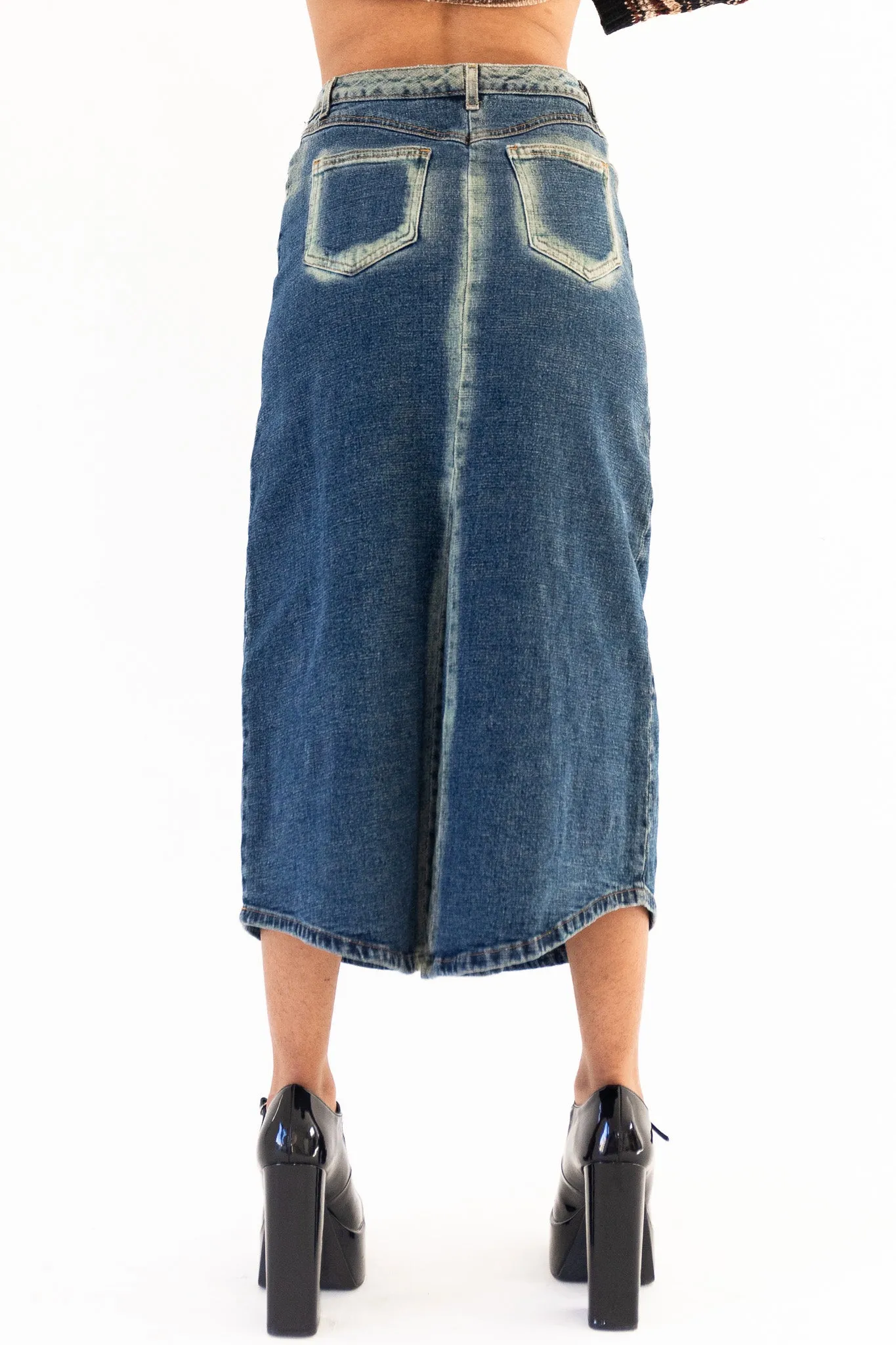 DEADSTOCK 00's BISOU BISOU DENIM MAXI SKIRT
