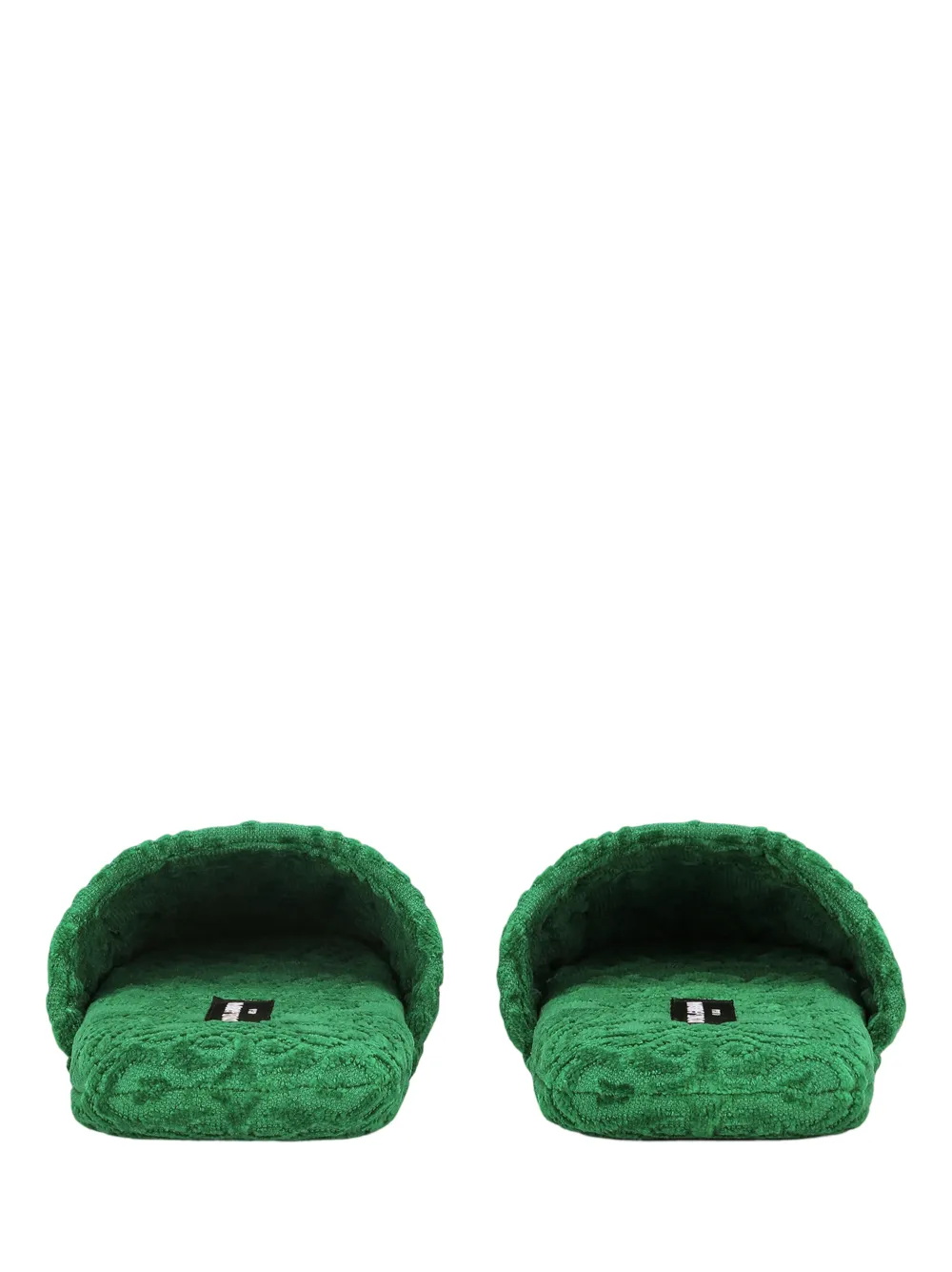 Dolce & Gabbana Casa Jacquard Cotton Terry Slippers in Verde Maiolica