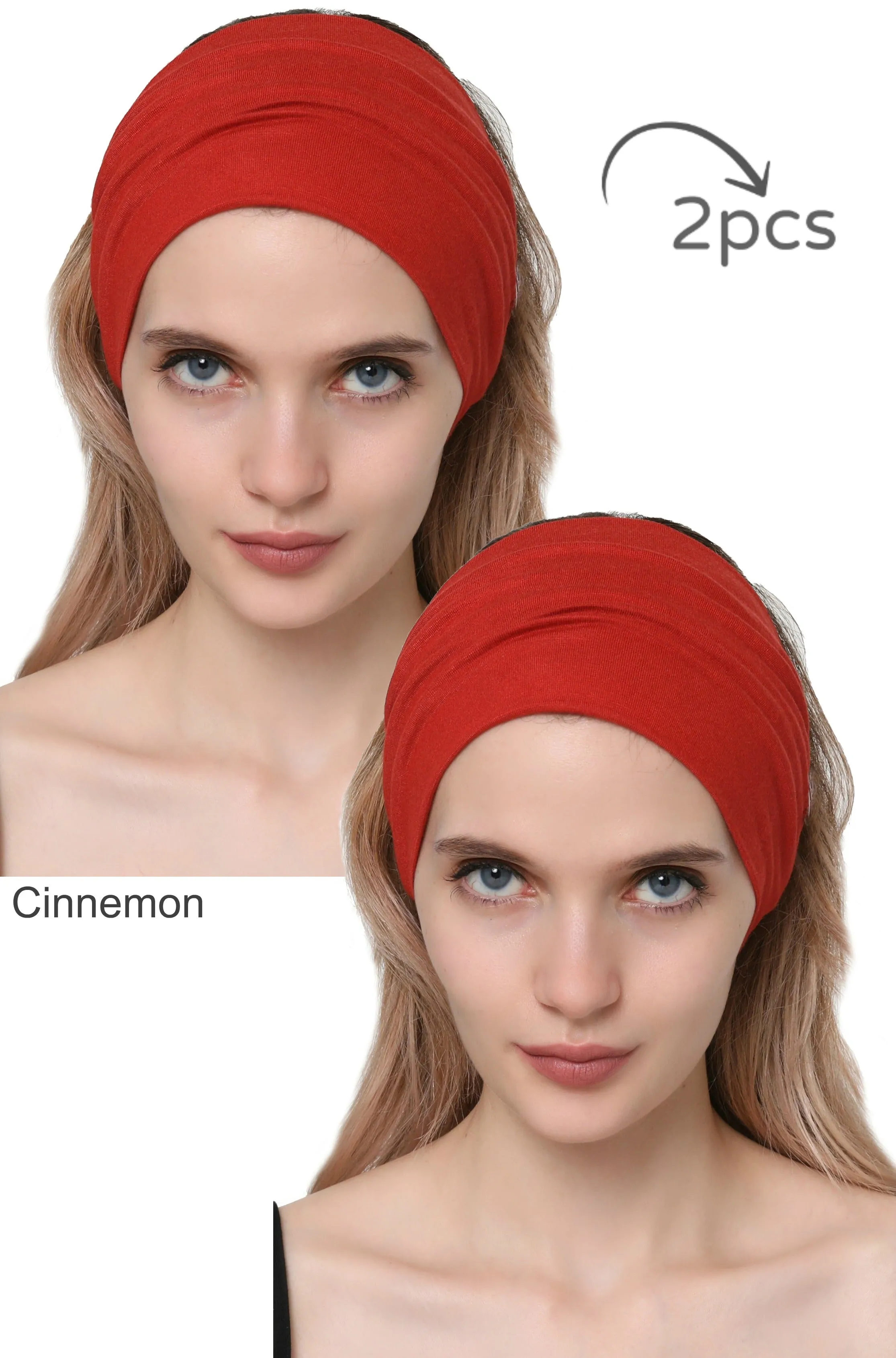Extra Wide Plain Headband Set of Two