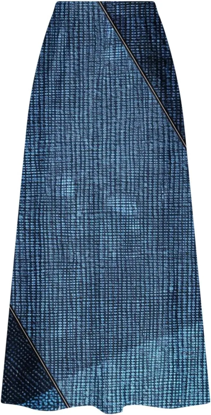 Fashion Skirts for Women Boho Graphic Trendy Beach Skirt Stretchy Pleated Plus Size Loose Western Skirt with Pocket