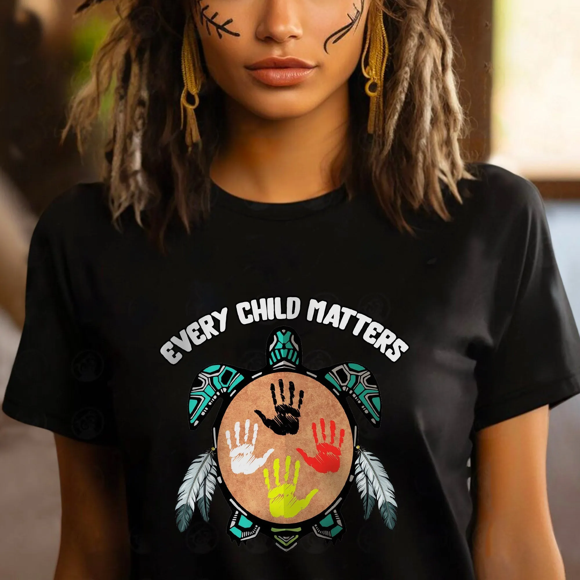 Feather Hand Color On Turtle For Orange Shirt Day Unisex T-Shirt/Hoodie/Sweatshirt