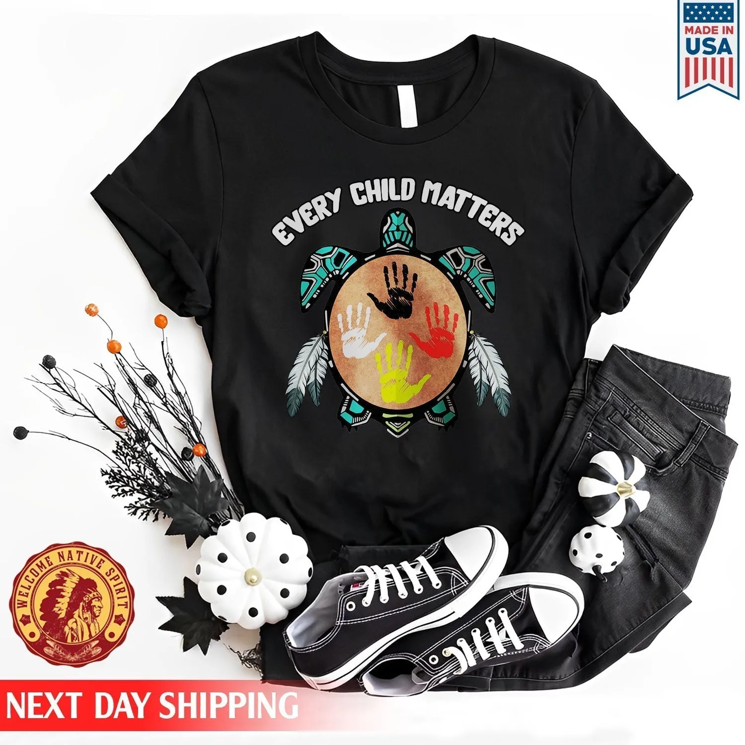 Feather Hand Color On Turtle For Orange Shirt Day Unisex T-Shirt/Hoodie/Sweatshirt