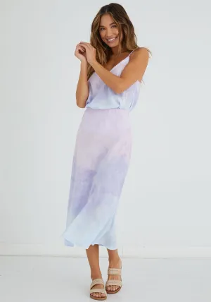 FINAL SALE - Bella Dahl Bias Midi Skirt in Paloma Cloud Dye