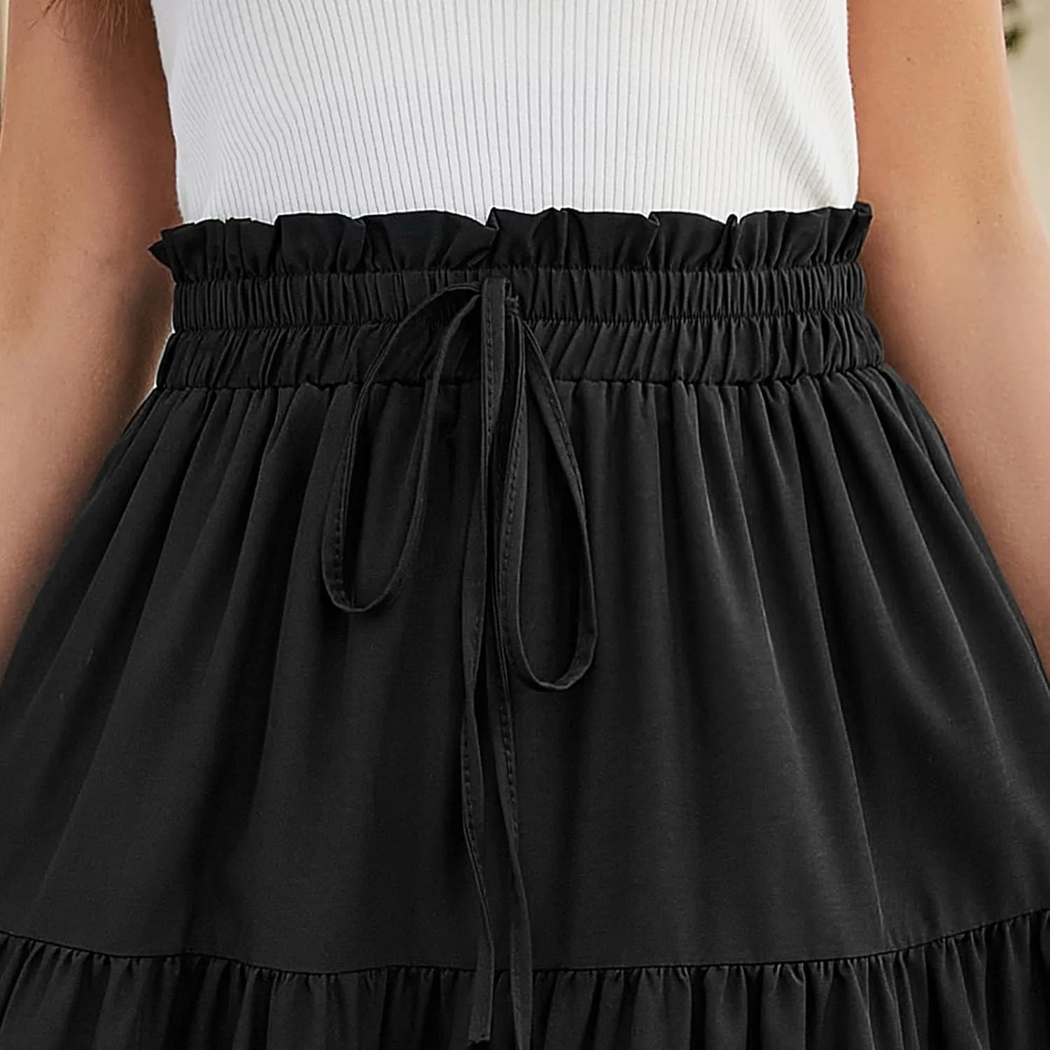 Floral Pleated Skirts for Women Midi Length Summer Casual Boho Renaissance Flowy Plus Size Tiered A Line Skirt