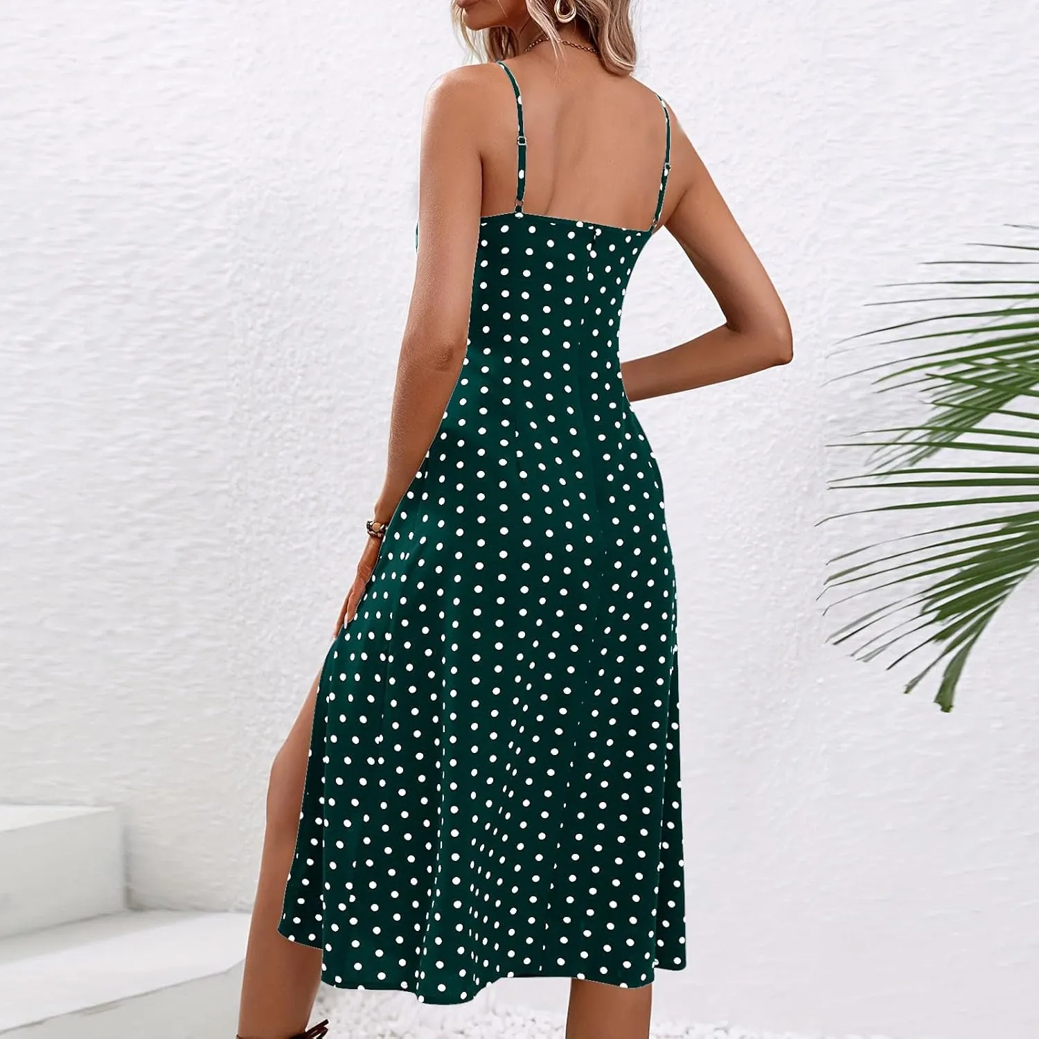 Floral Print Dresses for Women Short Sleeve Boho Dresses Square Neck Split Midi Dresses Spaghetti Strap Dresses 2025