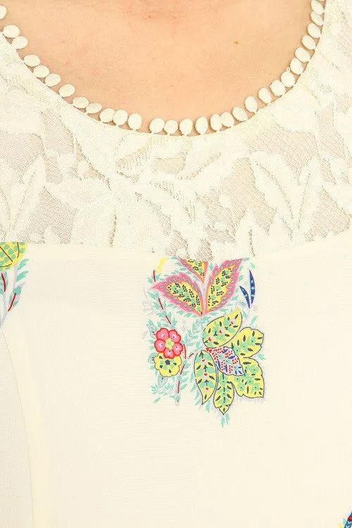 Flower Printed One-Piece Dress