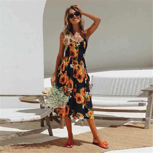 (Free Shipping) Sexy New Women Print Floral Stripe Long dress