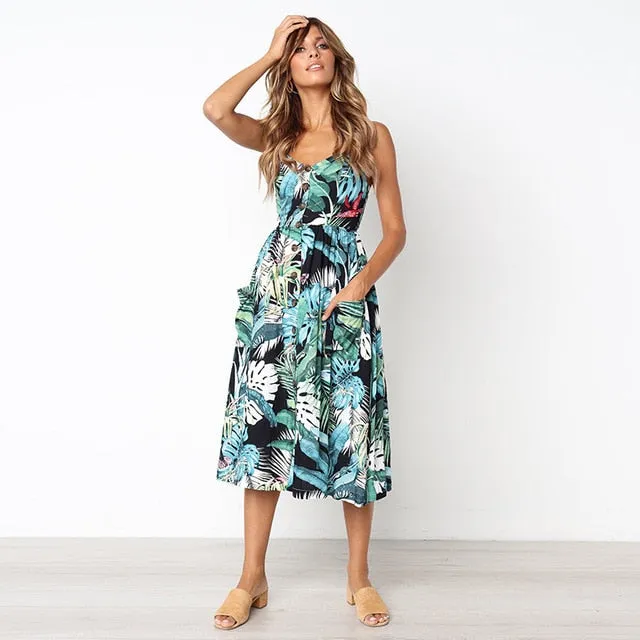 (Free Shipping) Sexy New Women Print Floral Stripe Long dress
