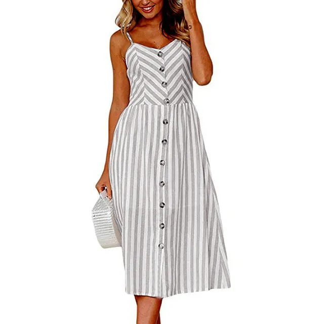 (Free Shipping) Sexy New Women Print Floral Stripe Long dress