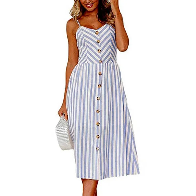 (Free Shipping) Sexy New Women Print Floral Stripe Long dress