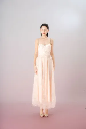 Fronia Pink Snowflake Long Dress