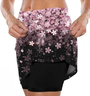 Generic Skorts for Women with Pockets - Lightweight Skirt Athletic Inner Shorts for Running Tennis Golf Workout Sports
