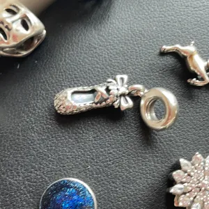 Genuine Pandora Pave Ballerina Shoe Slipper Retired Charm Dangle