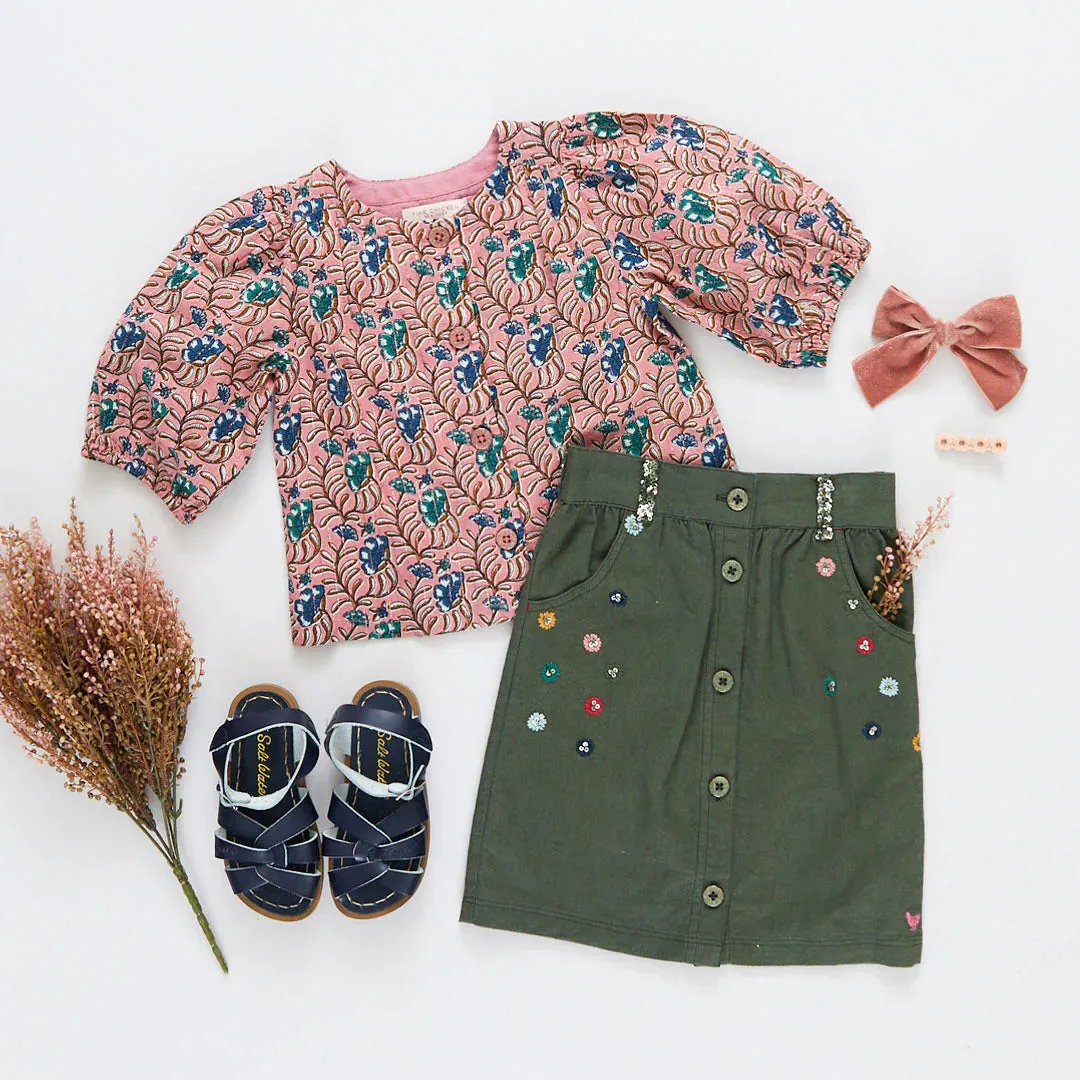 GIRLS BROOKE TOP - MAUVEGLOW VINE FLORAL